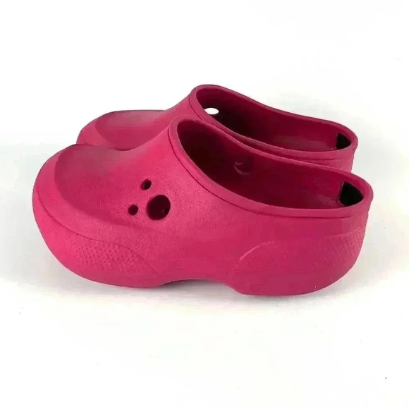 Crocs Pink Clogs Youth Sz J1 Big Kids Slip On - Picture 5 of 9